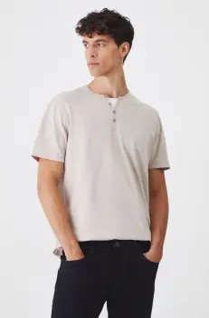 Medicine tricou barbati, culoarea bej, neted imagine