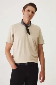 Medicine tricou barbati, culoarea bej, neted imagine