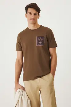 Medicine tricou barbati, culoarea maro, cu imprimeu imagine