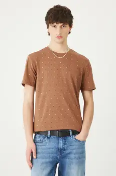 Medicine tricou barbati, culoarea maro, modelator imagine