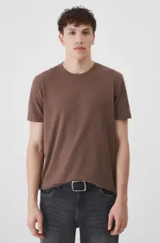 Medicine tricou barbati, culoarea maro, neted imagine