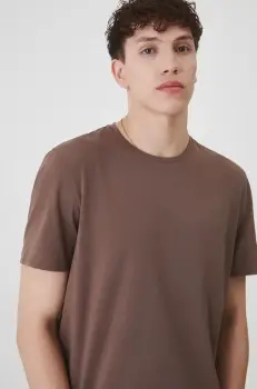 Medicine tricou barbati, culoarea maro, neted imagine