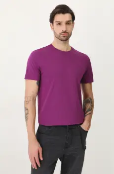 Medicine tricou barbati, culoarea violet, neted imagine