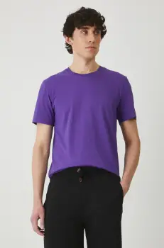 Medicine tricou barbati, culoarea violet, neted imagine