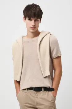 Medicine tricou culoarea bej, melanj imagine