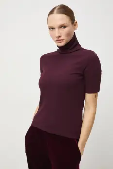 Medicine tricou culoarea bordo, cu guler imagine