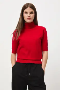 Medicine tricou culoarea rosu, cu guler imagine