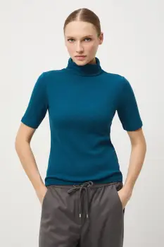 Medicine tricou culoarea turcoaz, cu guler imagine