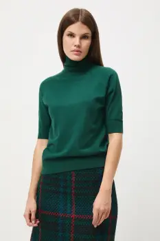 Medicine tricou culoarea verde, cu guler imagine