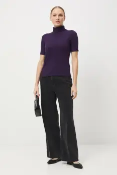 Medicine tricou culoarea violet, cu guler imagine