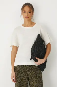 Medicine tricou de in femei, culoarea bej imagine