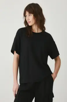 Medicine tricou de in femei, culoarea negru imagine