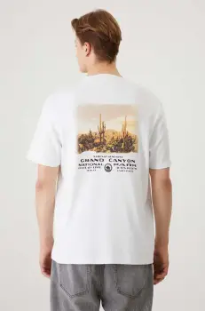 Medicine tricou din bumbac barbati, culoarea alb, cu imprimeu imagine