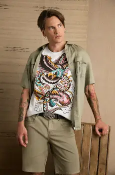 Medicine tricou din bumbac barbati, culoarea alb, cu imprimeu imagine