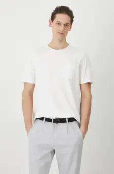 Medicine tricou din bumbac barbati, culoarea alb, neted imagine