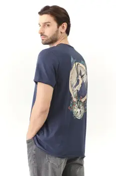 Medicine tricou din bumbac barbati, culoarea albastru marin, cu imprimeu imagine