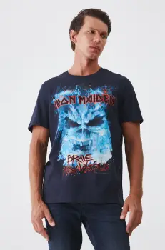 Medicine tricou din bumbac barbati, culoarea albastru marin, cu imprimeu imagine