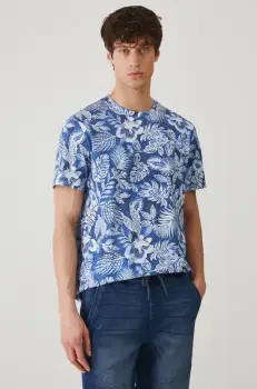 Medicine tricou din bumbac barbati, culoarea albastru marin, modelator imagine