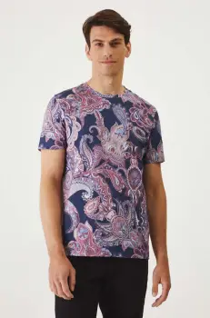 Medicine tricou din bumbac barbati, culoarea albastru marin, modelator imagine