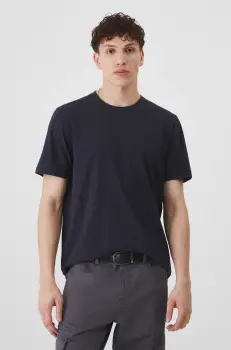 Medicine tricou din bumbac barbati, culoarea albastru marin, neted imagine