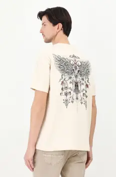 Medicine tricou din bumbac barbati, culoarea bej, cu imprimeu imagine