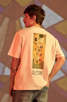 Medicine tricou din bumbac barbati, culoarea bej, cu imprimeu imagine