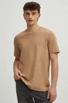 Medicine tricou din bumbac barbati, culoarea bej, modelator imagine