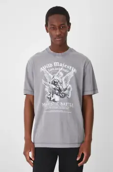 Medicine tricou din bumbac barbati, culoarea gri, cu imprimeu imagine