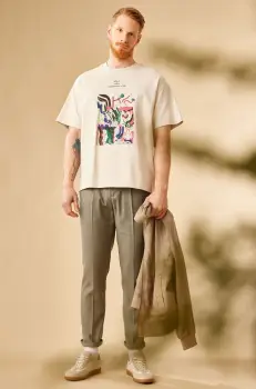 Medicine tricou din bumbac barbati, culoarea gri, cu imprimeu imagine