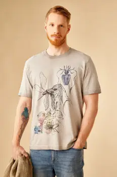 Medicine tricou din bumbac barbati, culoarea gri, cu imprimeu imagine