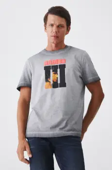 Medicine tricou din bumbac barbati, culoarea gri, cu imprimeu imagine