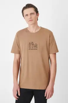 Medicine tricou din bumbac barbati, culoarea maro, cu imprimeu imagine