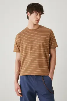 Medicine tricou din bumbac barbati, culoarea maro, modelator imagine