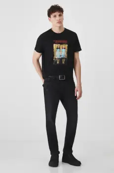 Medicine tricou din bumbac barbati, culoarea negru, cu imprimeu imagine