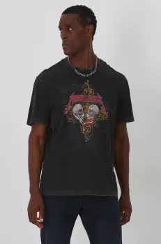 Medicine tricou din bumbac barbati, culoarea negru, cu imprimeu imagine