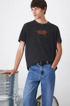 Medicine tricou din bumbac barbati, culoarea negru, cu imprimeu imagine