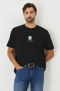 Medicine tricou din bumbac barbati, culoarea negru, cu imprimeu imagine