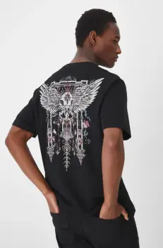 Medicine tricou din bumbac barbati, culoarea negru, cu imprimeu imagine