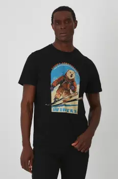 Medicine tricou din bumbac barbati, culoarea negru, cu imprimeu imagine