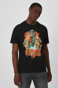 Medicine tricou din bumbac barbati, culoarea negru, cu imprimeu imagine