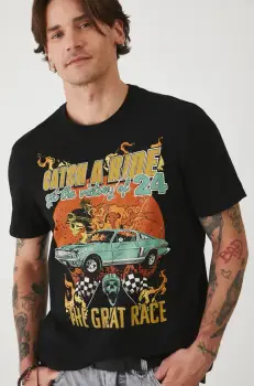 Medicine tricou din bumbac barbati, culoarea negru, cu imprimeu imagine