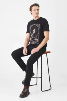 Medicine tricou din bumbac barbati, culoarea negru, cu imprimeu imagine