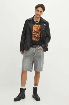 Medicine tricou din bumbac barbati, culoarea negru, cu imprimeu imagine