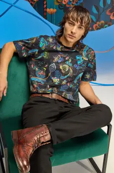 Medicine tricou din bumbac barbati, culoarea negru, modelator imagine