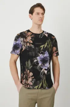 Medicine tricou din bumbac barbati, culoarea negru, modelator imagine