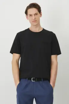 Medicine tricou din bumbac barbati, culoarea negru, neted imagine