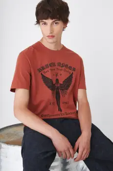 Medicine tricou din bumbac barbati, culoarea portocaliu, cu imprimeu imagine