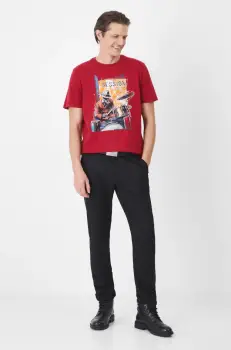 Medicine tricou din bumbac barbati, culoarea rosu, cu imprimeu imagine