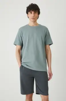 Medicine tricou din bumbac barbati, culoarea turcoaz, neted imagine