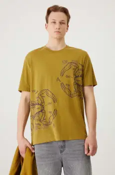 Medicine tricou din bumbac barbati, culoarea verde, cu imprimeu imagine